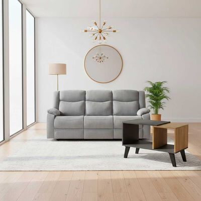 Combo Sof&aacute; Reclinable Casanova Denver 3 Cuerpos Grafito Gris + Mesa de Centro Gratis