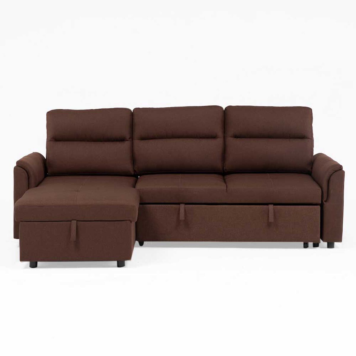 Seccional Cama Daniels Moderno 3 Cuerpos Caf&eacute; New Sidney