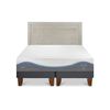 Cama Europea CIC Base Dividida King Alaska + Respaldo Milan Alpino