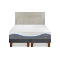 Cama Europea CIC Base Dividida King Alaska + Respaldo Milan Alpino