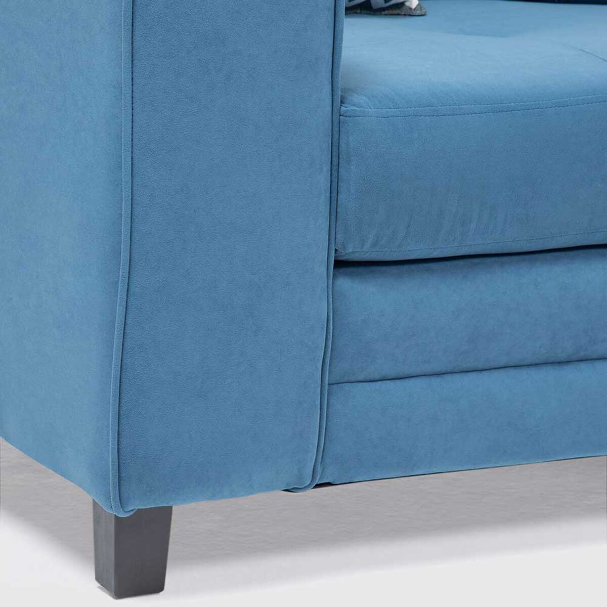 Sofá Seccional Derecho Living Factory Dubai 5 Cuerpos Azul Piedra