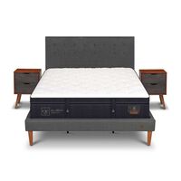Cama Europea CIC King Súper Premium + Respaldo + Veladores