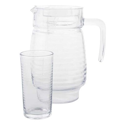 Jarra de Vidrio Fantuzzi 1,5 L + 4 vasos Tutto Per Tavola