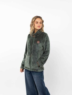 Imagen 1 del producto Polerón Peludo Mujer Icono Oliva