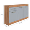 Mueble Base Cocina Vekkahome Alba 3 Puertas Caf&eacute;