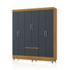 Closet Vekkahome Americano 6 Puertas 2 Cajones Gris