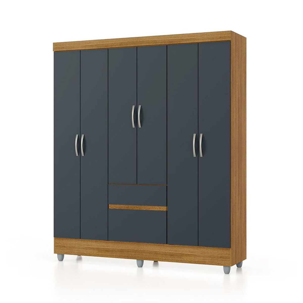 Closet Vekkahome Americano 6 Puertas 2 Cajones Gris