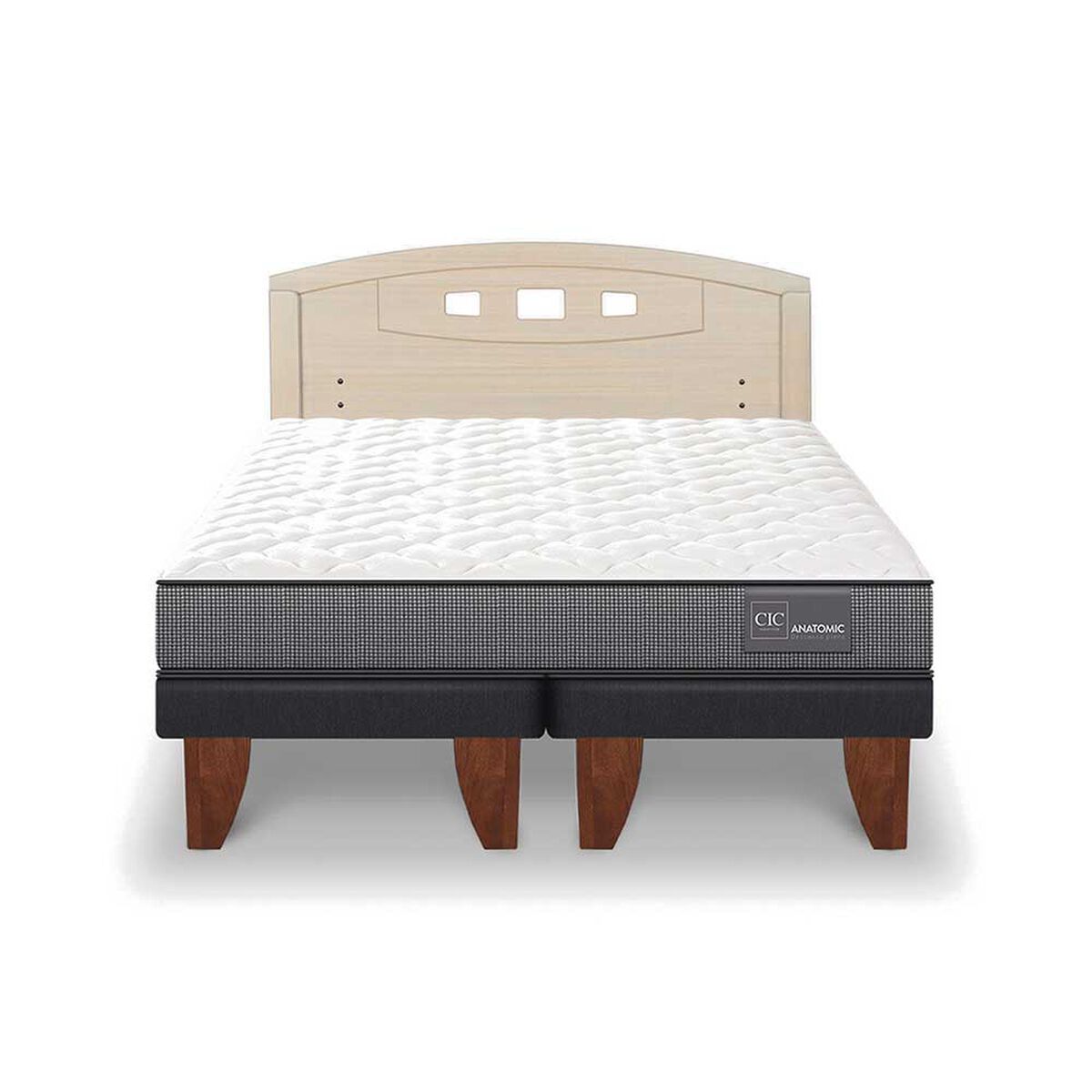 Cama Europea CIC Base Dividida 2 Plazas Anatomic + Respaldo Gales Alpino