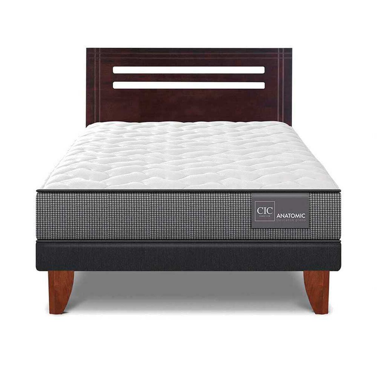 Cama Europea CIC 1,5 Plazas Anatomic + Respaldo Munich