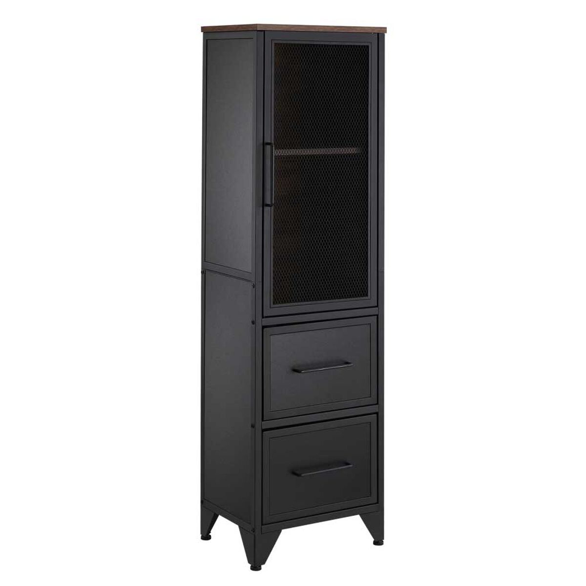 Biblioteca Fm Furniture Vintage Metalwood Collection Marrón Rústico Negro