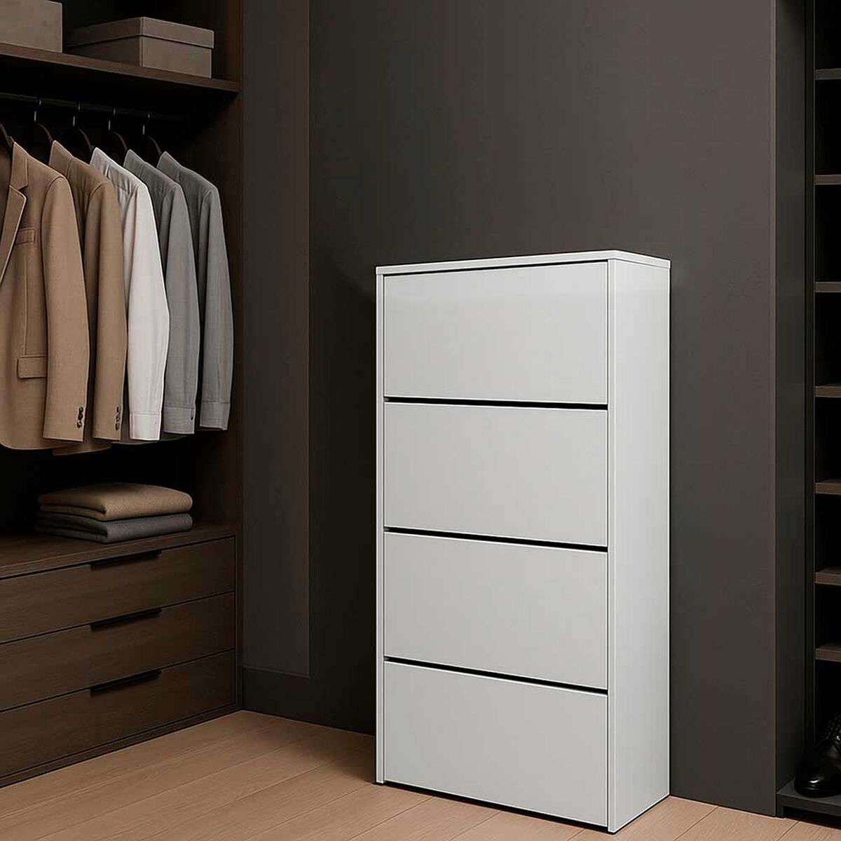 Zapatera Vekkahome Americana 4 Puertas Blanca