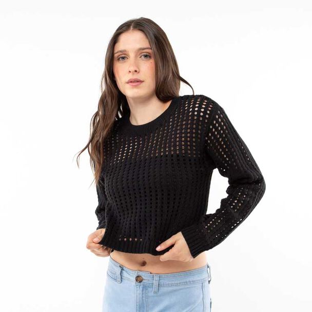Sweater Crop Crochet Mujer Icono