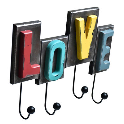 Imagen 1 del producto Perchero Madera Vgo 4 Ganchos Love Gris Combinado