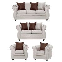 Juego de Living Black Factory Emili 7 Cuerpos Crudo