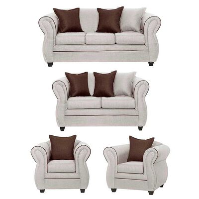 Juego de Living Black Factory Emili 7 Cuerpos Crudo