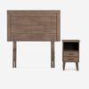 Cama Europea Rosen 1,5 Plazas Indie + Respaldo + Velador Sicilia