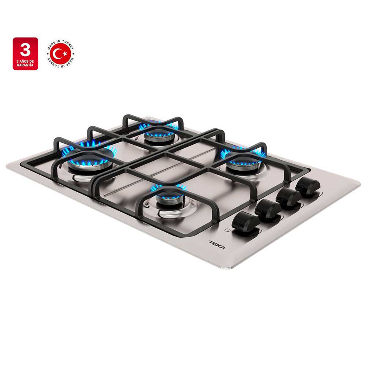 Combo Empotrado Teka Horno HS 445 SS + Encimera HLX 540 KBB0C IX + Campana CX 62120 KOS Inox
