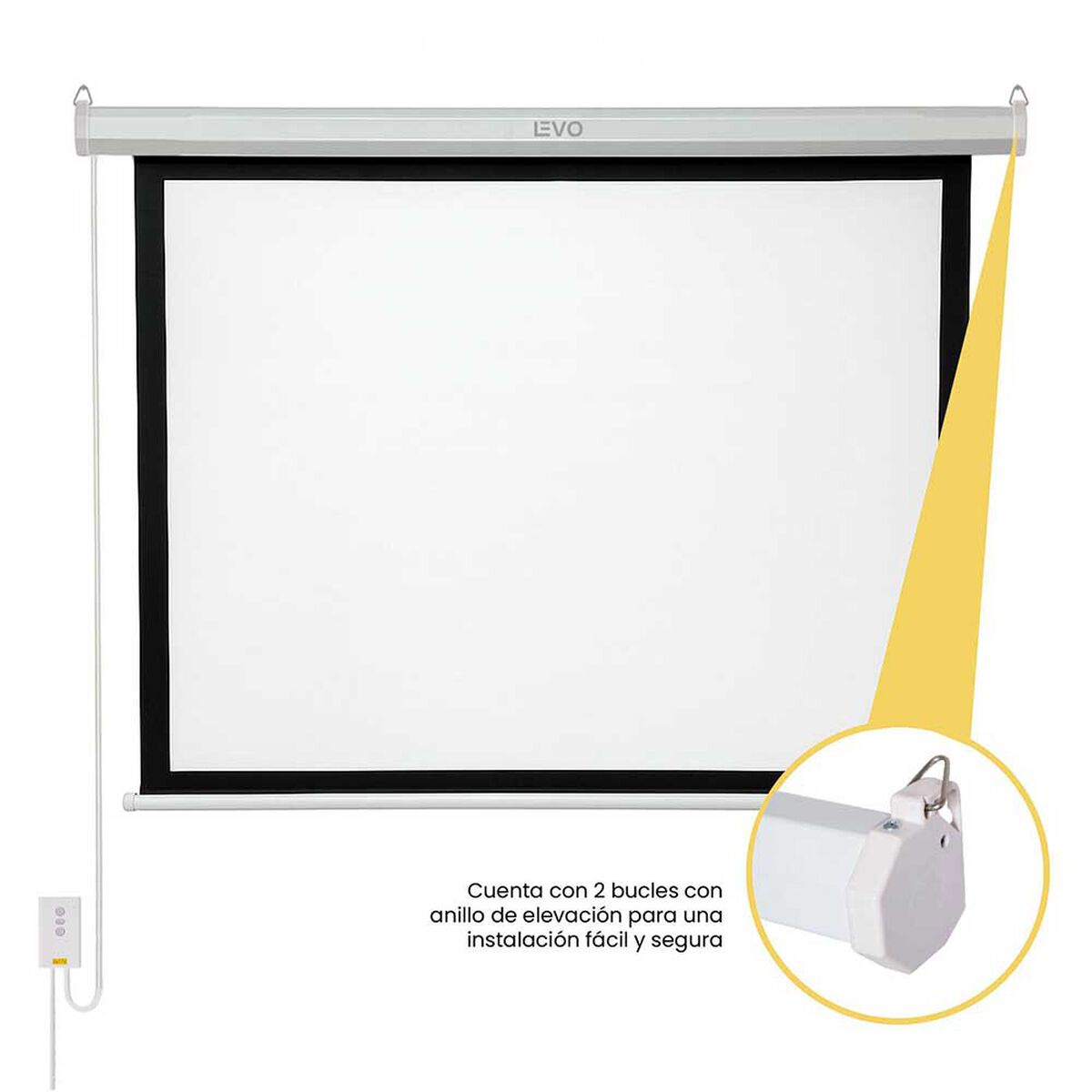 Telón 60 pulgadas Eléctrico con control 120 x 90 cm LEVO