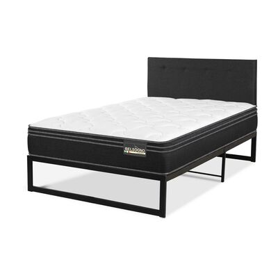 Imagen 2 del producto Cama Europea Belsogno 1,5 Plazas Premium + Respaldo Black