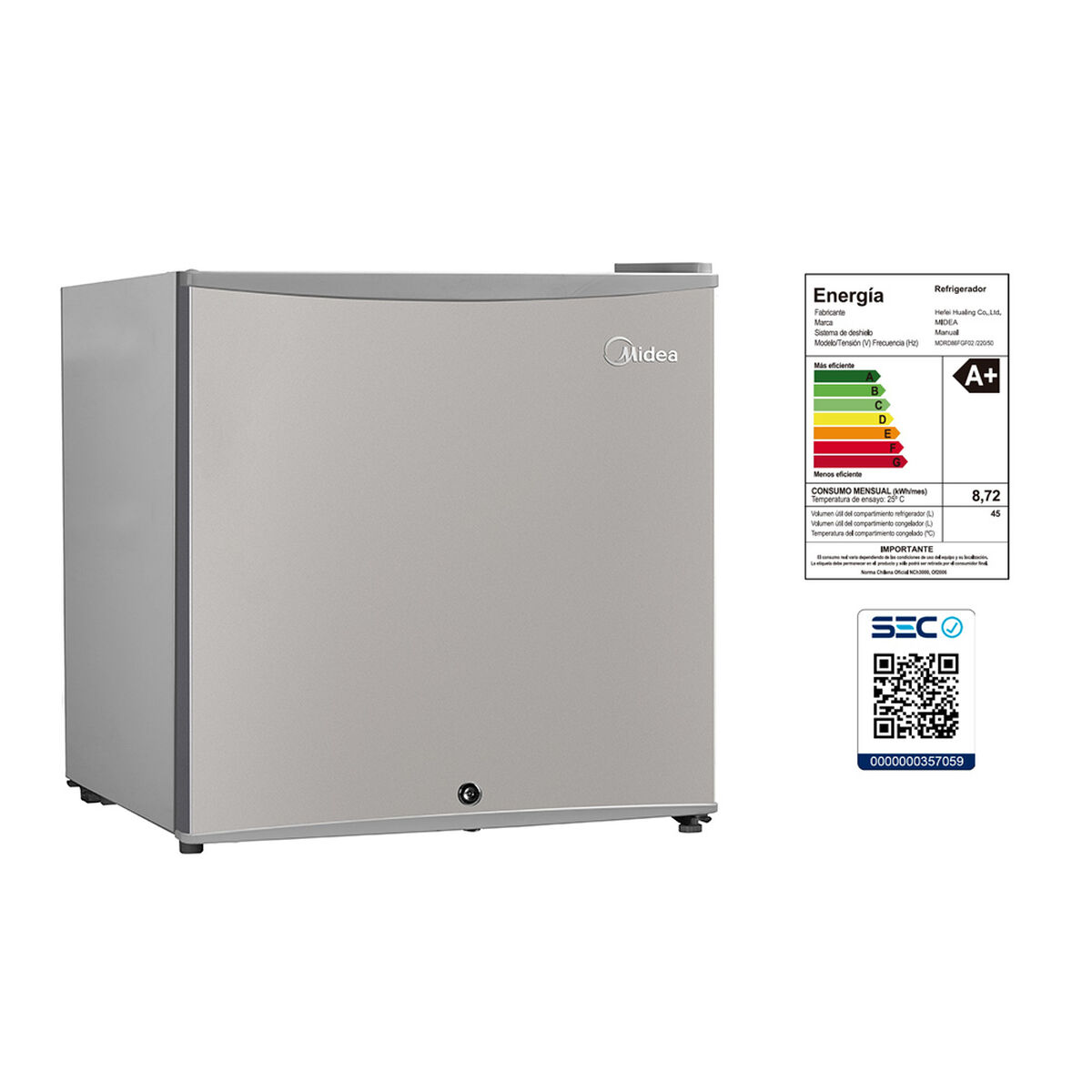 Frigobar Midea MDRD86FGF02 45 lts.