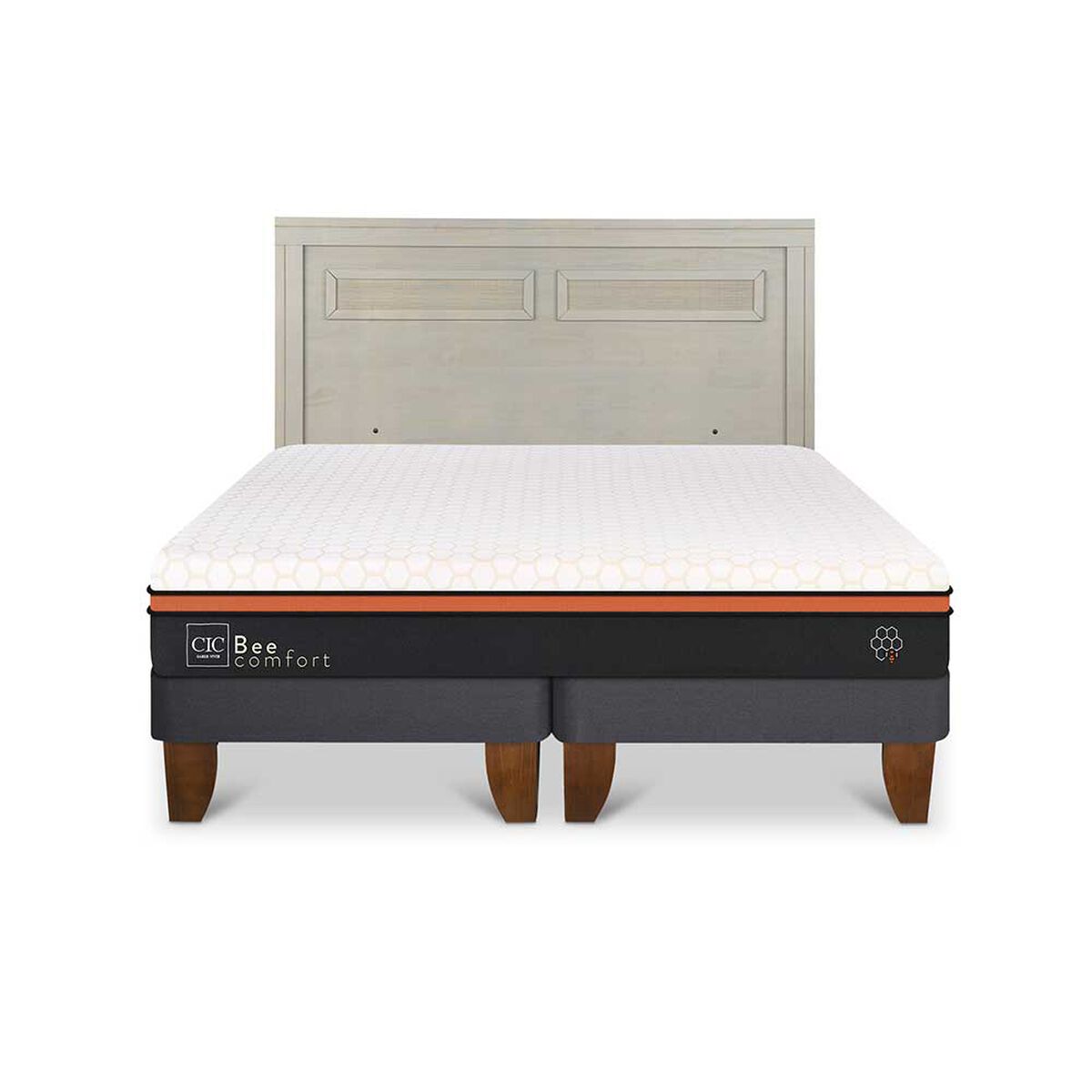 Cama Europea CIC Base Dividida 2 Plazas Beecomfort + Respaldo Milan Alpino