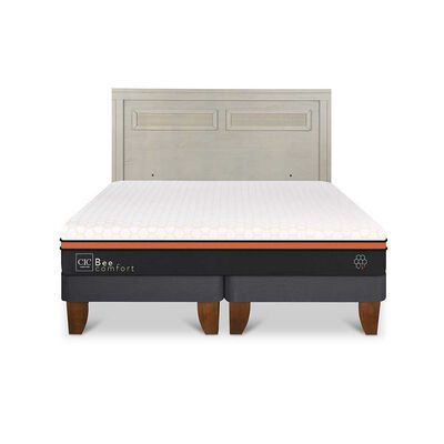 Cama Europea CIC Base Dividida 2 Plazas Beecomfort + Respaldo Milan Alpino