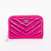 Billetera Metalica Fucsia Eco Cuero Mujer Zibel