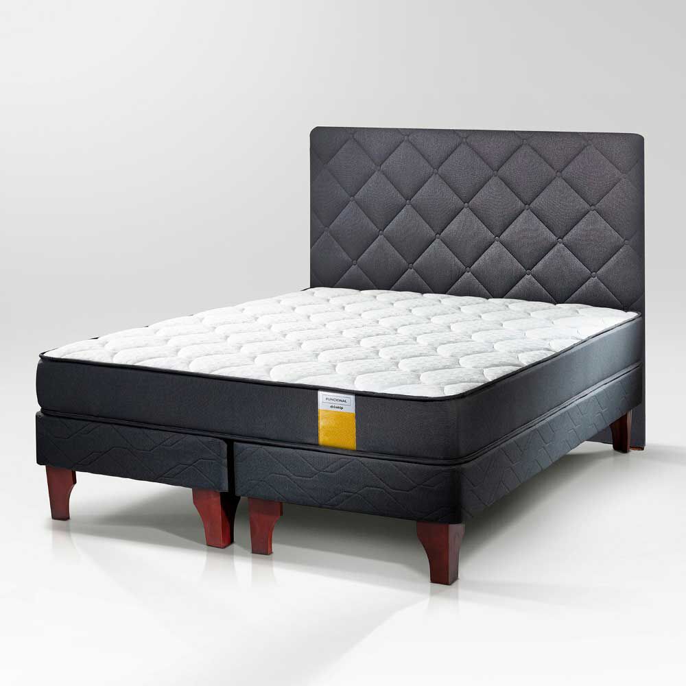 Cama Europea Drimkip 2 Plazas Funcional + Respaldo Rombos