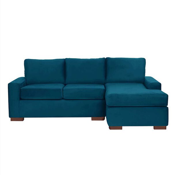 Sofá Seccional Derecho Latam Home Livorno 3 Cuerpos Azul Petroleo