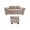 Sof&aacute; Muebles MPR Ezeiza 3 Cuerpos + 1 Pouf Felpa Beige