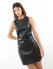 Vestido Corto Ecocuero Sin Mangas Mujer Fiorucci