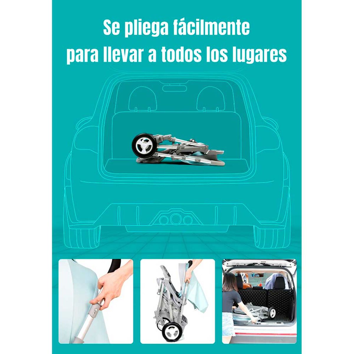 Coche de Paseo Reversible Rubik Gris LuBabycas