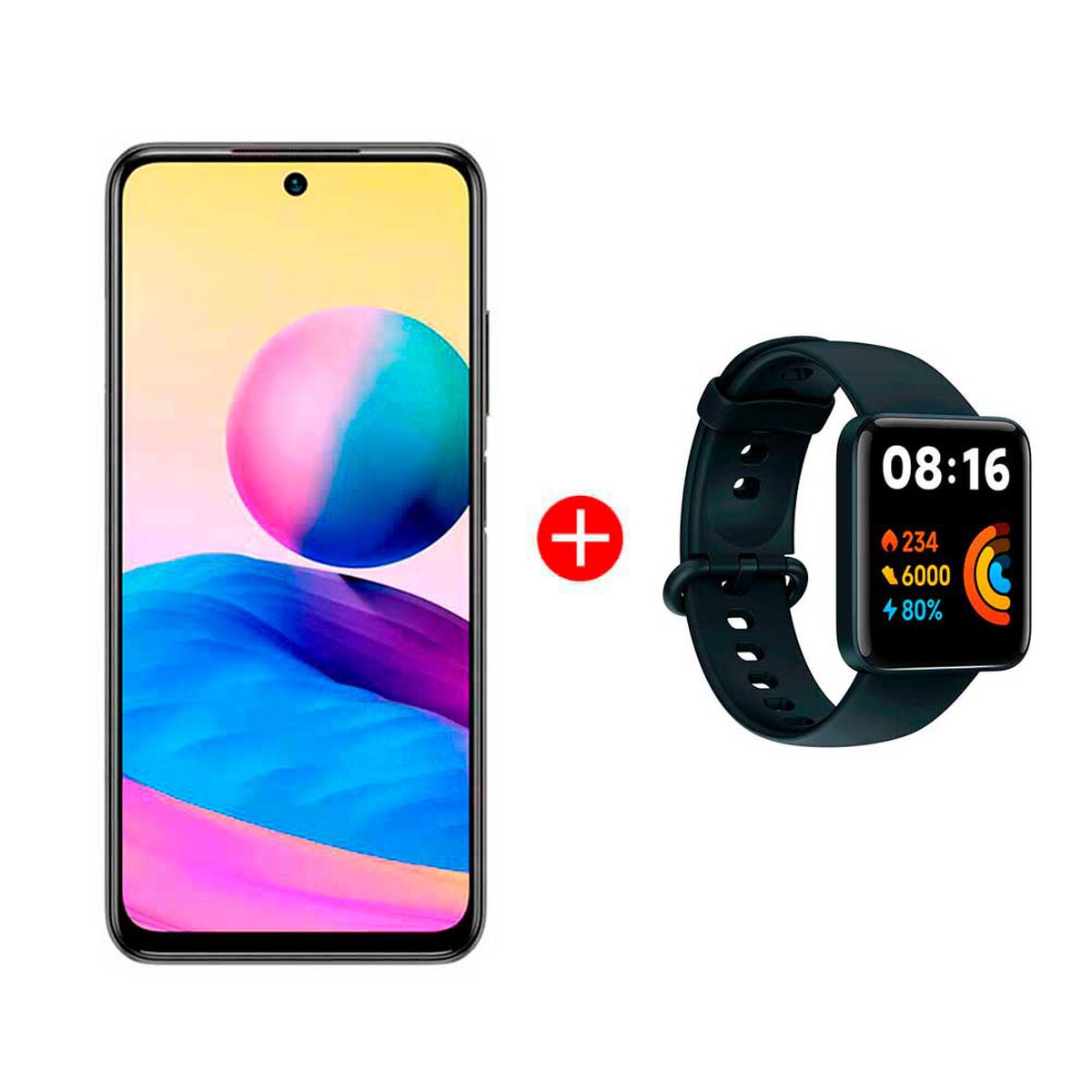 Combo Celular Xiaomi Redmi Note 10 5G 128GB 6,5" Gris Liberado + Smartwatch Redmi Watch 2 Lite GL 1,55" Black