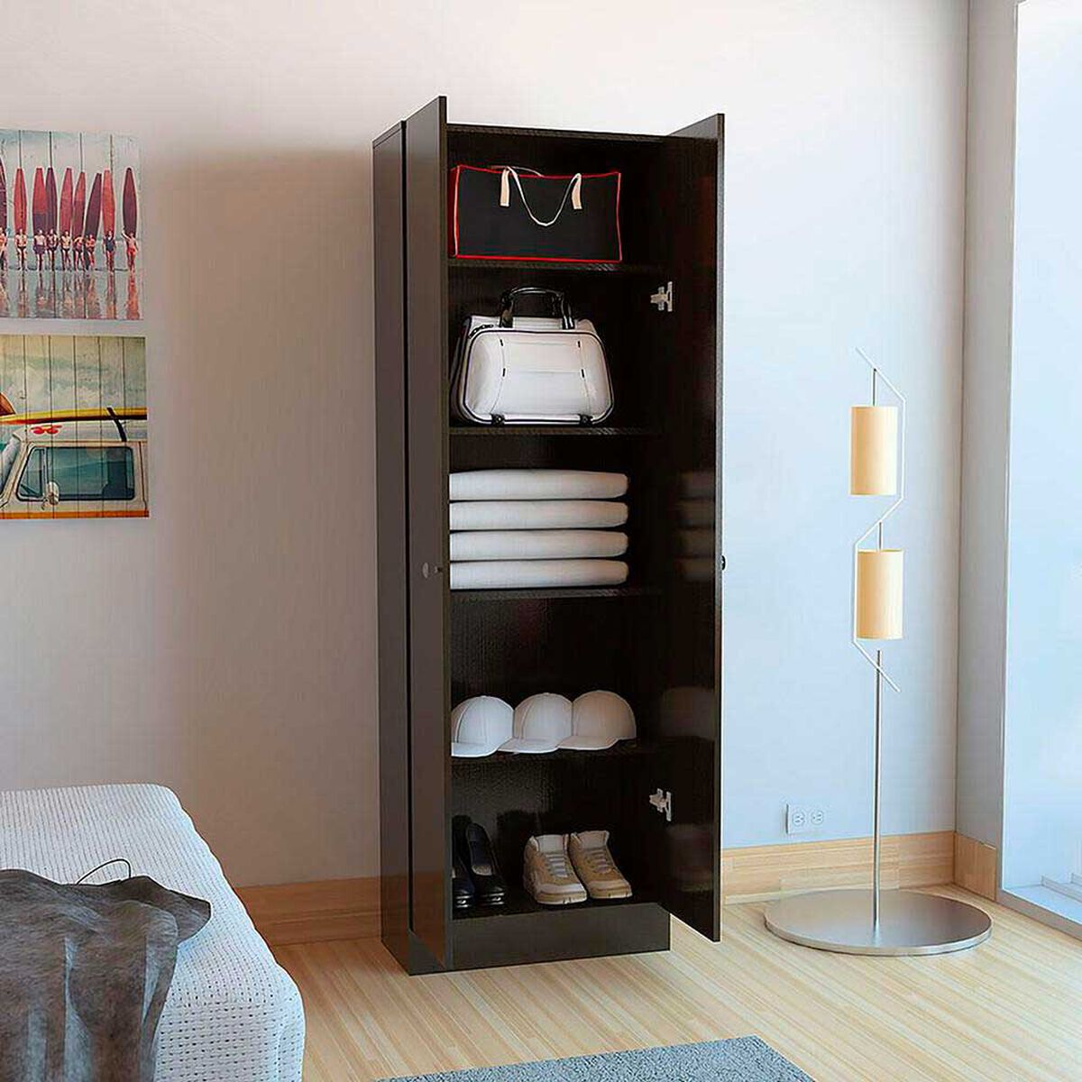 Cl&oacute;set TuHome Wengue Negro 2 Puertas