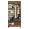 Combo Clóset Casanova Fit 4 Puertas 2 Cajones Café y Gris + Cómoda Casanova Aruba 4 Cajones Café y Gris