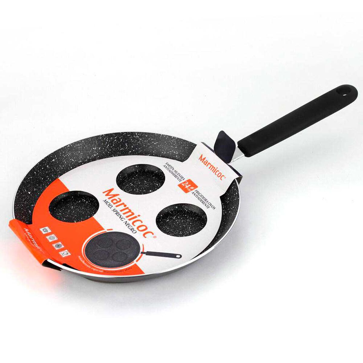 Sart&eacute;n  Huevera Aluminio Marmicoc Spring Negro 24 Cm
