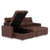 Seccional Cama Daniels Moderno 3 Cuerpos Caf&eacute; New Sidney
