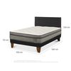 Cama Europea Belsogno 1,5 Plazas Signature + Respaldo Black