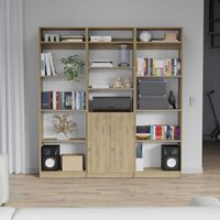 2 Estantes 4 Repisas + Estante 2 Puertas + 3 Complementos TuHome Home Macadamia