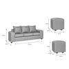 Juego de Living Innovamuebles Kahlo Sofá 3 Cuerpos + Dos Pouf 1 Cuerpo Gris Claro