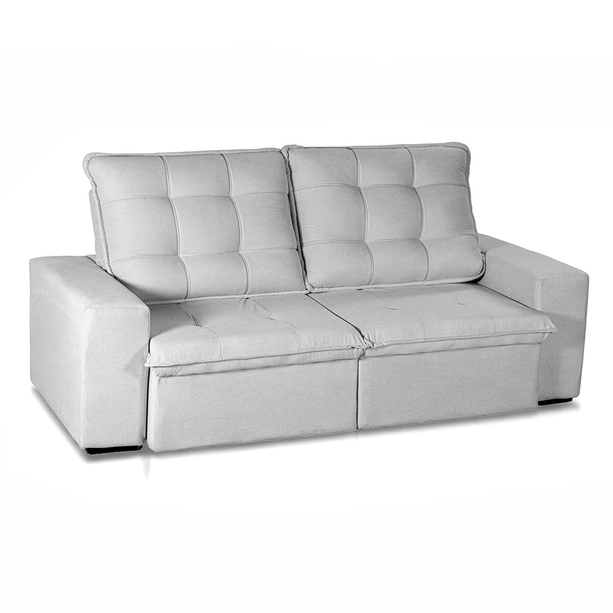 Sof&aacute; Retr&aacute;ctil Reclinable Mons Magnum 3 Cuerpos Boucl&eacute; Cinza