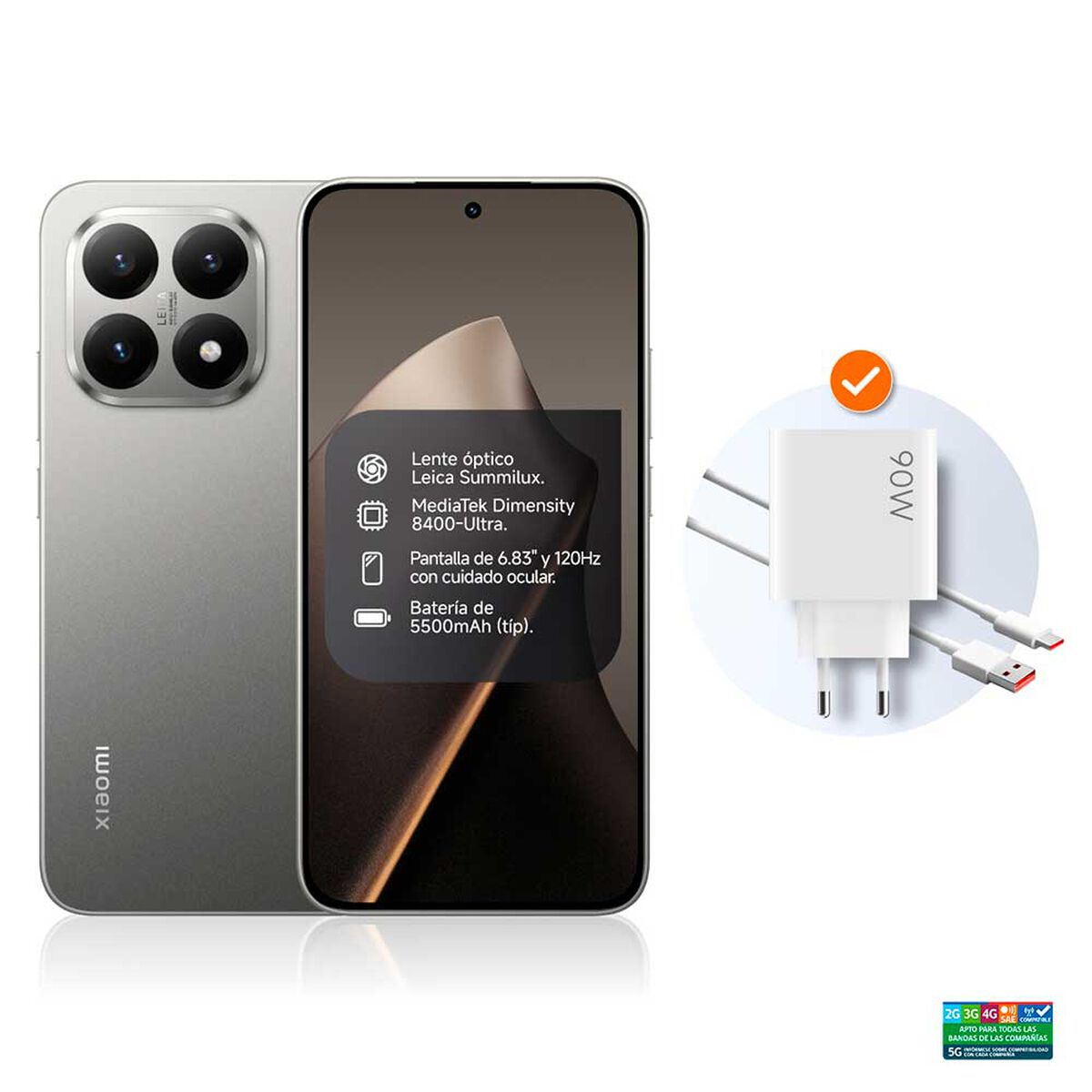 Celular Xiaomi Gris 15T 512Gb + Smartwatch REDMI Watch 5 Lite
