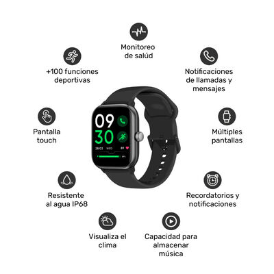 Imagen 2 del producto Smartwatch Lhotse Music Rhythm X10 Black 41mm