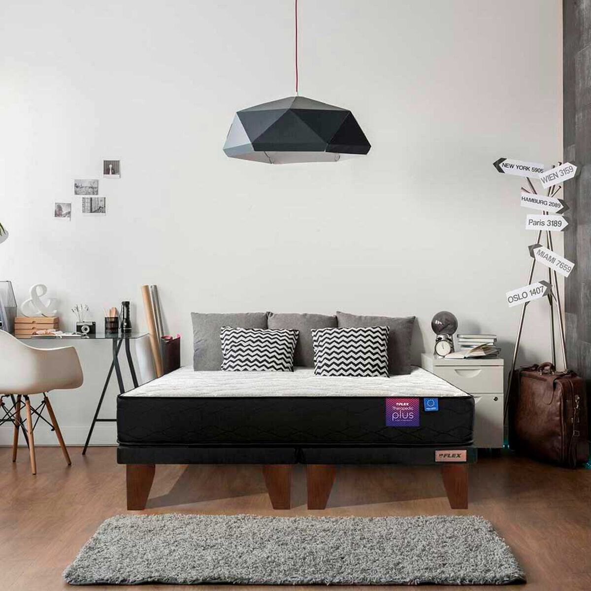 Cama Europea Flex 1,5 Plazas Flat Therapedic Plus
