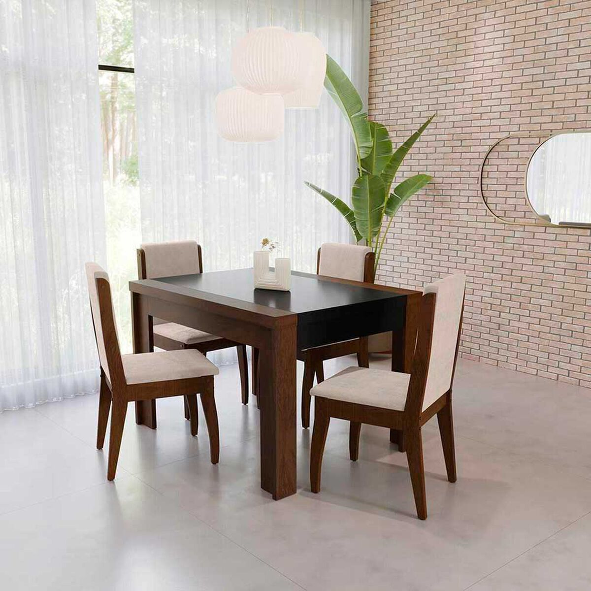 Juego de Comedor Decocasa Lorenzi 4 Sillas Caf&eacute;