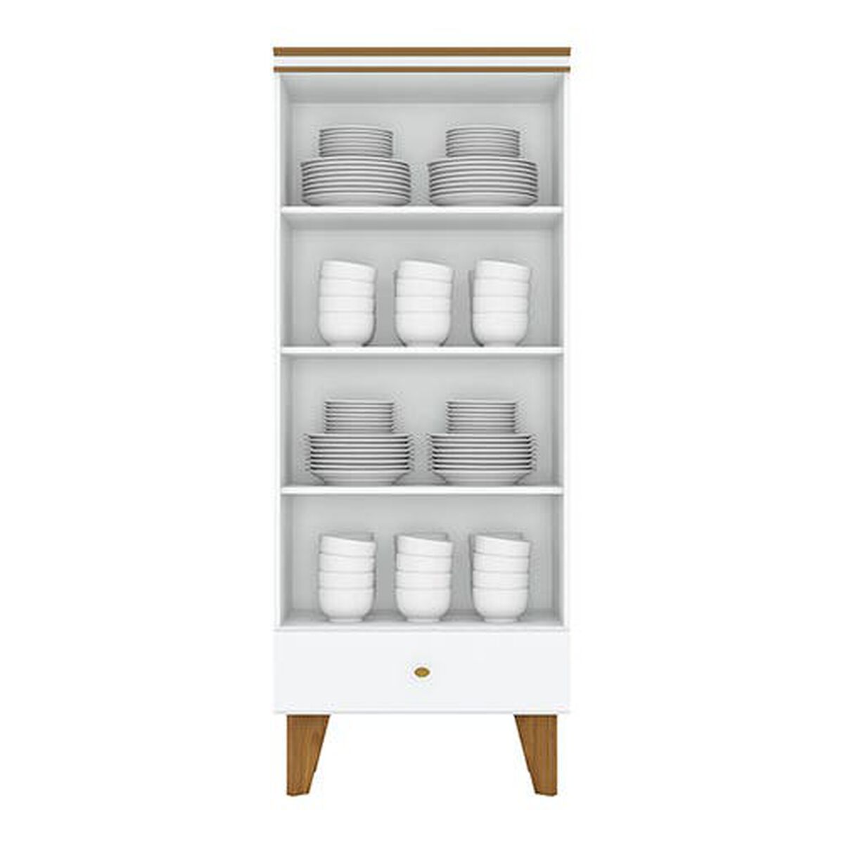Vitrina Home Mobili Cristal Hasta Blanco