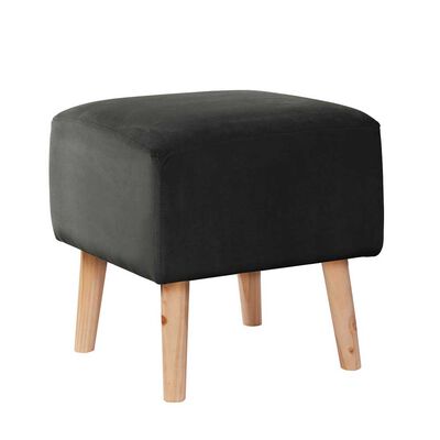 Pouf Latam Home Burdeos Tela Velvet Negro