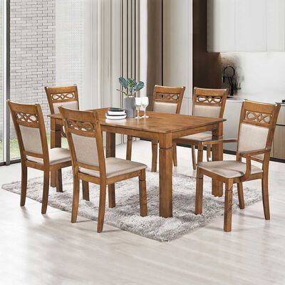 Juego de Comedor Zoy Home Capri 4 Sillas 2 Sitiales Beige
