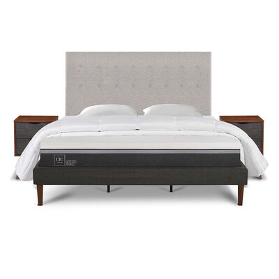 CIC Cama Europea CIC King Ortopedic Advance + Respaldo Tigris + 2 Veladores + Almohadas + Plumón