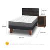 Cama Europea CIC 1,5 Plazas Anatomic + Respaldo + Velador Espresso